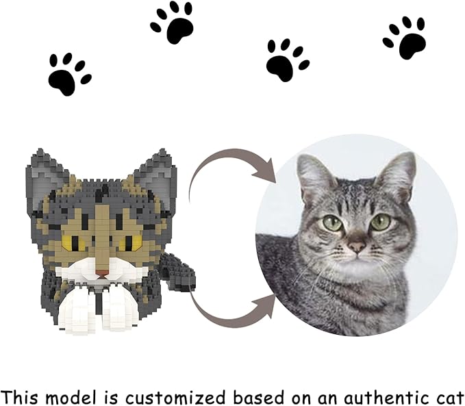 Larcele Micro Building Blocks Set, DIY Mini Building Toy Bricks for Age Over 12 Years, 1552 Pieces KLJM-05 (Chinese Li Hua Cat)