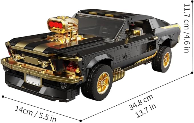 1:10 MOC Sports GTRS Car Building Blocks Toys Boys or Adults Kits， Building Set Raceing Car Model,Cars for Boys Age 14，(1680 Pieces)