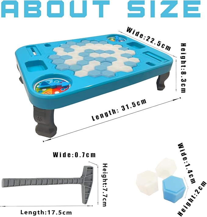 Save Penguin Break Ice Frozen Game for Kids, Protect The Iceberg Penguins Trap on Ice Icebreaker Board Games Toy for Adults Family Childrens Kid Ages 4-8 with Replacement Cubes and Hammer