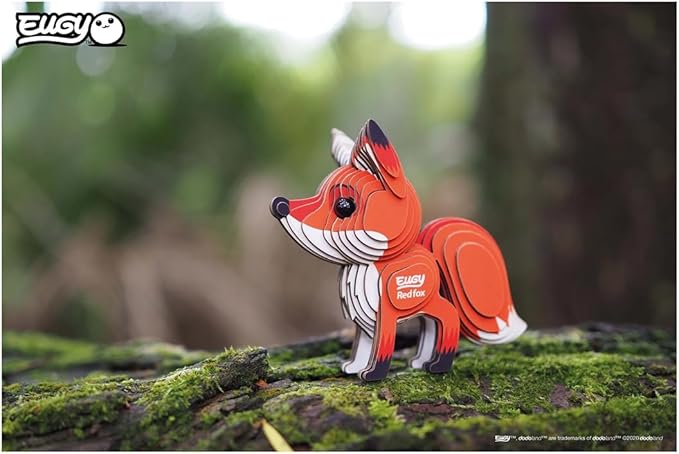Eugy Red Fox 3D Puzzle, 30 Piece Eco-Friendly Educational Toy Puzzles for Boys, Girls & Kids Ages 6+