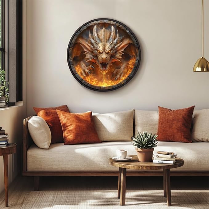 Bgraamiens 1000 Piece Jigsaw Puzzle - Dracarys Fantasy Dragon Art for Adults - Challenging Fire-Breathing Creature Puzzle for Game Room Wall Decor & Gifts