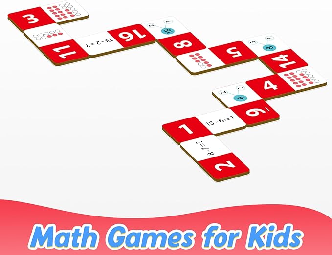 Subtraction Dominoes Set,Math Manipulatives Games for Kids,Counting Toys,Learning Games,Preschool Learning Activities,Homeschool Supplies,Kindergarten Classroom Must Haves,1st 2nd 3rd Grade