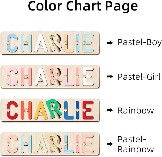 Personalized Name Puzzle - Custom Wooden Puzzle for Toddlers 1-3 - Unique Baby Shower, Christmas & 1st Birthday Gift for Boys and Girls - Keepsake Montessori Toy (Wave)