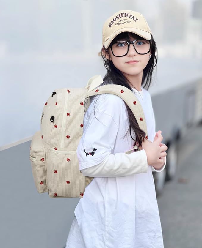 Corduroy Kids Backpack for Boys 6-10: Boys Girls Backpacks for Elementary Kindergarten 15” H Fit Folder