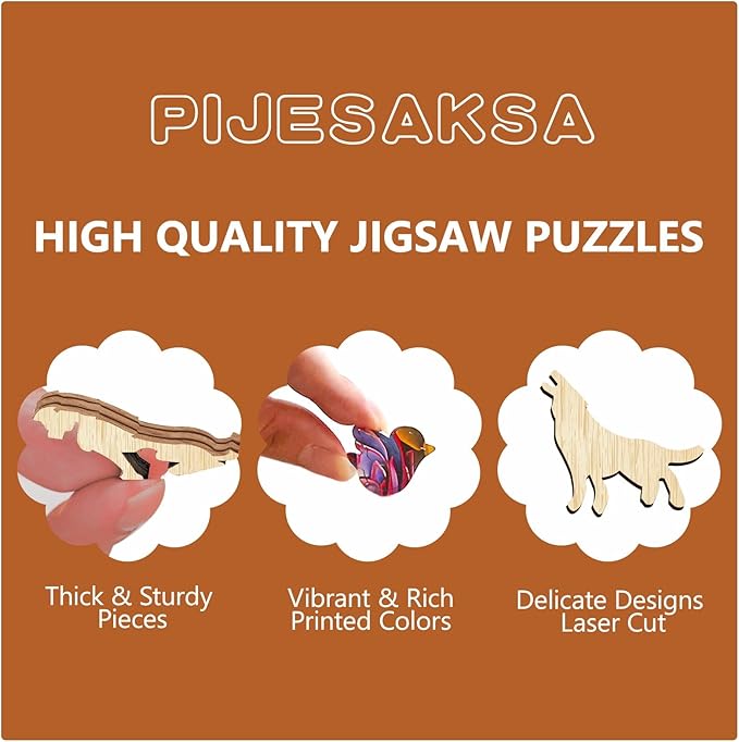 Wooden Puzzles for Adults, Magic Bookshelf Wooden Jigsaw Puzzle for Adults, Wood Puzzles Adult, Unique Animal Shape, Fun Gifts for Friends & Family, Home Decor(L -13.4 * 13.3in-300 pcs)