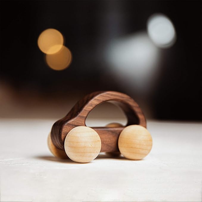 3PCS Wooden Baby Toys, Montessori Toys for Babies 0-6-12 Months, Baby Grasping Toys Push Car Toys for 1 Year Old Boy Birthday Gift,#2