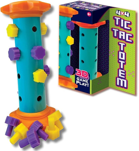 Challenge Your Mind with Tic Tac Totem: 3D Tic Tac Toe Travel Game & Brain Game for Strategy Enthusiasts, Ages 6+ (4X4)