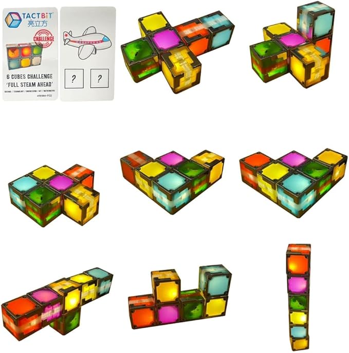 24 Magnetic Building Blocks – Light-Up STEM Educational Toy for Toddlers & Kids, Intertek Approved, Patented in US & China, Interactive Learning Cubes