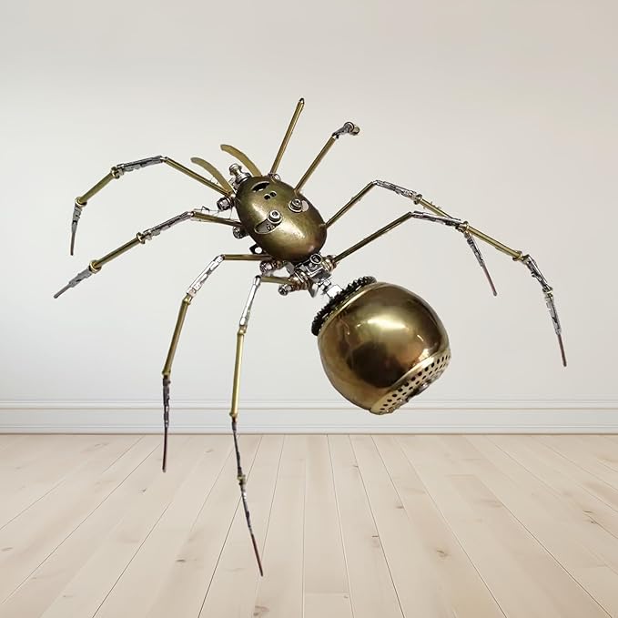 Steampunk Bug Mechanical Sculpture Insect Clockwork 3D Steampunk Metal Puzzle Mechanical Insects Model (Ghost Spider)