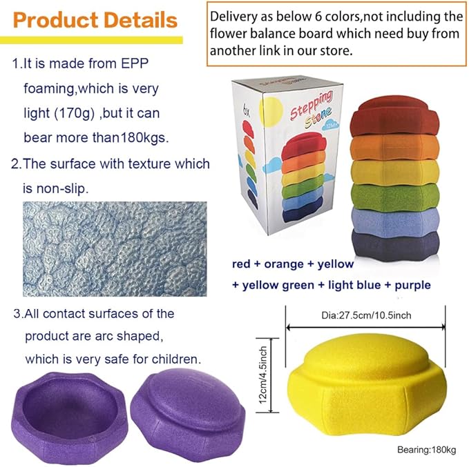 Balance Stepping Stones for Kids, Toddler Stepping Stones,Stepping Stones for Toddlers,Sensory Stepping Stones,and Also a Balance Board for Kids and a Swing Stool