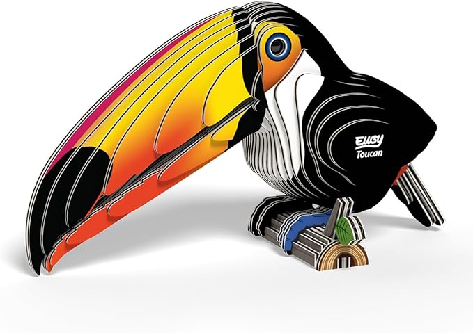 Eugy Toucan 3D Puzzle - 34 Piece Eco-Friendly Educational Toy Puzzle for Boys, Girls & Kids Ages 6+