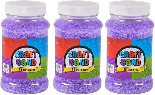 The Dreidel Company Craft Sand Art for Kids, Sand Play DIY Drawing, Messy Play, Sensory, Sand Decorations, 22 Oz, Red (3-Pack) (Purple, 3-Pack)