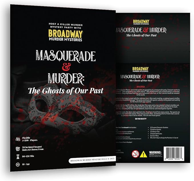Masquerade and Murder: Ghosts of Our Past | Masquerade Murder Mystery Games for Adults and Teens | Flexible 4-20+ Players | Physical Game Kit