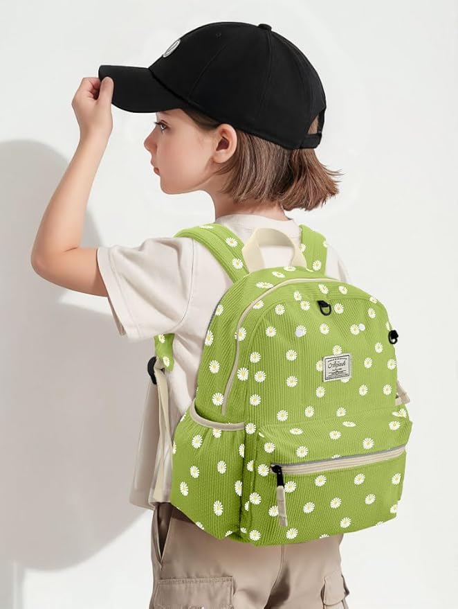 Corduroy Toddler Backpack for Boys Girls 2-5: Preschool Backpacks 13.5" H Fit Folder