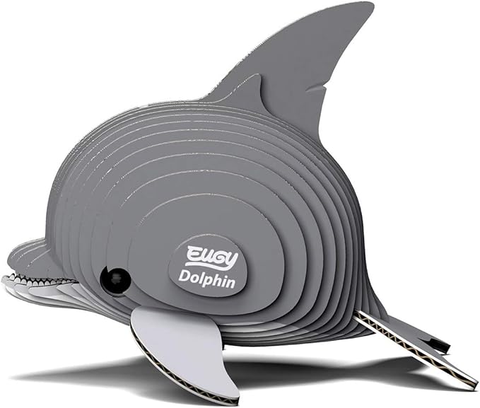 Eugy Dolphin 3D Puzzle, 25 Piece Eco-Friendly Educational Toy Puzzles for Boys, Girls & Kids Ages 6+