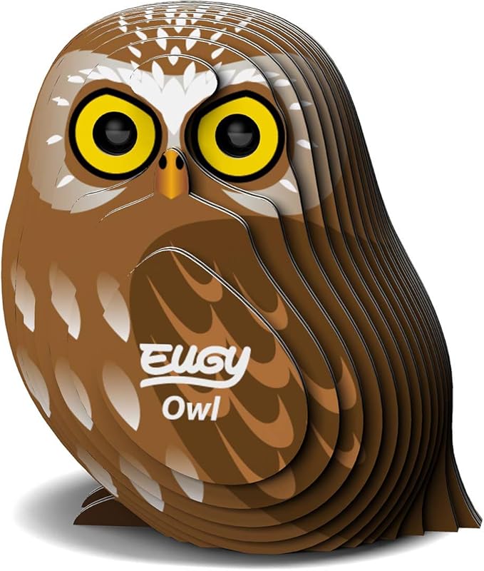 Eugy Owl 3D Puzzle, 24 Piece Eco-Friendly Educational Toy Puzzles for Boys, Girls & Kids Ages 6+