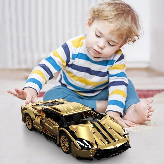 RiceBlock Sports Car Building Blocks Toys Boys or Adults Kits，1:14 MOC Building Set Raceing Car Model,Super Cars for Boys Age 12+ and Adult，1309 Pieces