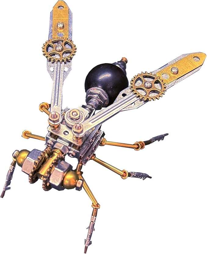 Metal Insect Bug Mechanical Steampunk Sculpture Insect Clockwork 3D Steampunk Metal Puzzle Kits for Adults (Mechanical Wasp)