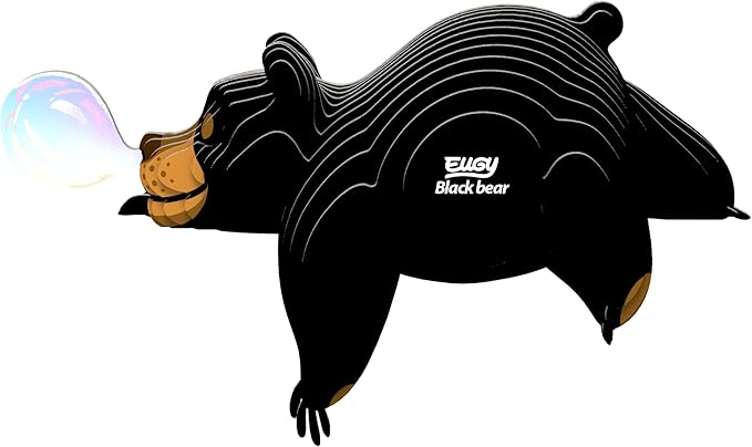 Eugy Black Bear 3D Puzzle, 24 Piece Eco-Friendly Educational Toy Puzzles for Boys, Girls & Kids Ages 6+