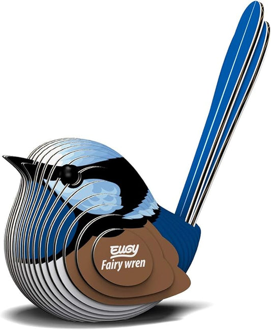 Eugy Fairy Wren 3D Puzzle, 26 Piece Eco-Friendly Educational Toy Puzzles for Boys, Girls & Kids Ages 6+