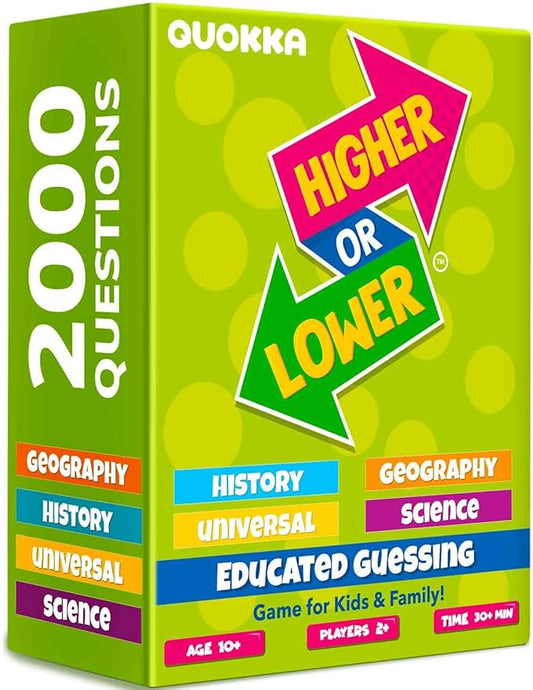 QUOKKA Trivia Board Games for Kids and Adults V2.0 - Family Night Board Game Cards 4xSet to Guess Fun Questions | Easy to Learn | 2 + Players - Challenge History, Science, Geography & More