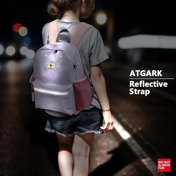 Kids Backpacks, Unisex, Purple, 15" H, 1L, Modern, Animal Theme, 6-9 Years, Elementary School, Travel, 1.9" W x 0.78" D