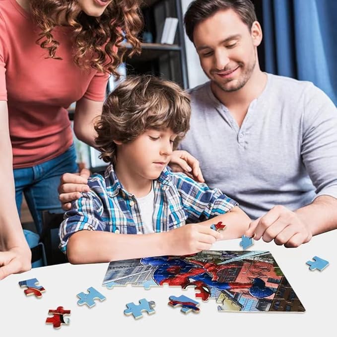 60 Piece Educational Puzzles for Kids Ages 4-8 Jigsaw Puzzle Games in Reusable Metal Box, Learning Toys with Extra Thick Safe Pieces for Boys & Girls