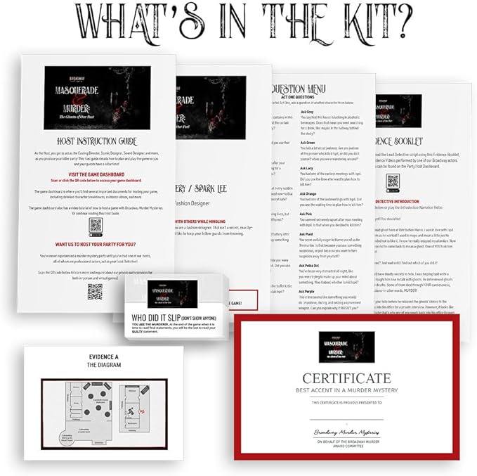 Masquerade and Murder: Ghosts of Our Past | Masquerade Murder Mystery Games for Adults and Teens | Flexible 4-20+ Players | Physical Game Kit