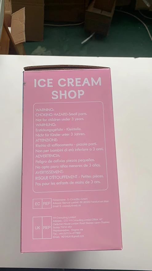 Wooden Ice Cream Cart Toy Playset with Ice Cream Toys Pretend Play Food Truck Play Kitchen Accessories with Ice Lolly & Scoop & Menu Wooden Toys Gift for 3 4 5 6 7 8 Year Old Girls Boys