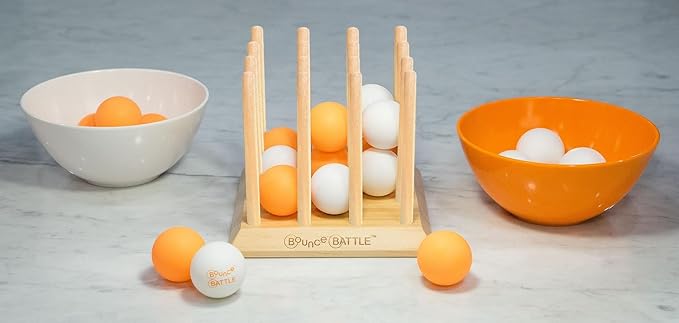 Wood Edition Game Set - Multiplayer Fun Games for Kids & Adults - Addictive Bounce Ball Games w/Multiple Battle Styles - Ultimate Family Games of Strategy & Chance