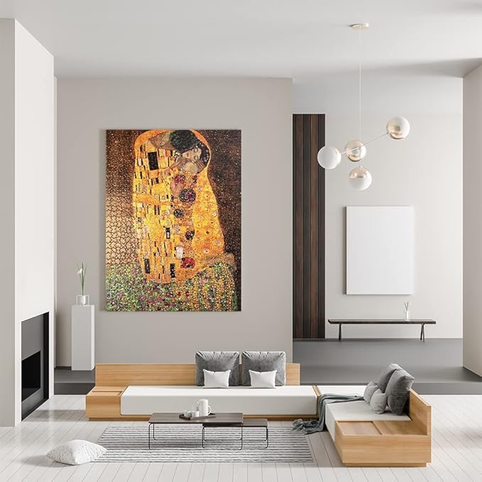 MaxRenard Game Jigsaw Puzzle 1000 Pieces Fine Art The Kiss Klimt Fine Artwork Challenge Family Game Fit Together Perfectly