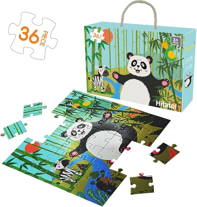 Panda Floor Puzzle Animal Jigsaw Large Puzzles 36 Piece Ages 3-6 for Toddler Children Learning Preschool Educational Development Toys (Panda)