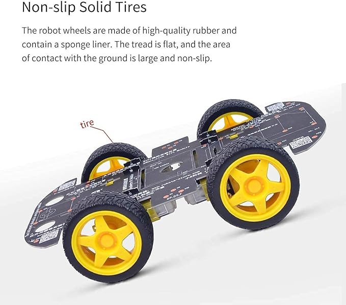 Smart Robot Car Chassis Smart Learning Kit with 4 TT Motor, DIY for UNO R3/Mega 2560/Raspberry Pi/Jetson Nano