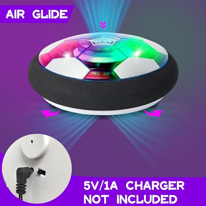 Rechargeable Hover Soccer Ball- Kids Toys - Indoor Toddler Game -Birthday for Boy Age 3,4,5,6,7,8,9 Years Old - Easter Basket Essential- Stocking Stuffers - Yankee Swap-2Packs