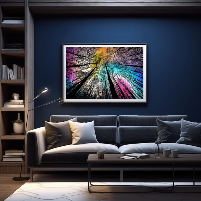 Bgraamiens Puzzle-Forest Under Starry Night-1000 Pieces Gradient Magic Colorful Puzzle for Adult,Hard Challenge Puzzle for Adult