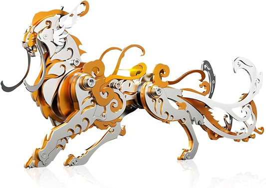 3D Metal Puzzles,3D Metal Puzzle for Adults,Mechanical Model Kit Orange Lu Wu,Steel 3D Puzzles Stainless Steel Ornaments for Adults Home Decor Art Craft Gifts Toys