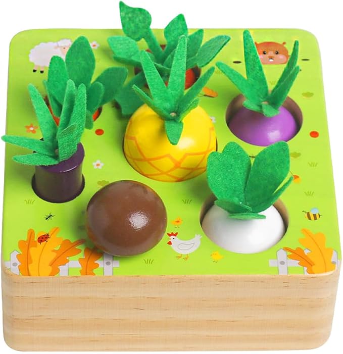 Wooden Montessori Learning Toys for 3+ Years Kids - Toddler Learning Toys with Shape Color Sorting Stacking Toys Wooden Puzzles Easter Basket Stuffers Gift for Toddler Boys Girls