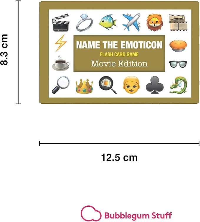 Name The Emoticon Game | Guess The Phrase Funny Emoji Flash Card Board Game - Fun Memory Game | Suitable for Family, Kids, Teenagers & Adults - Movie Edition