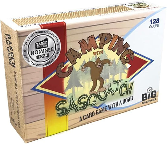 Camping with Sasquatch by Big Discoveries - A 128-Count Family Card Game with a Roar! | Fun Rummy Meets Slapjack Card Games for Kids, Teens, Adults, and Families