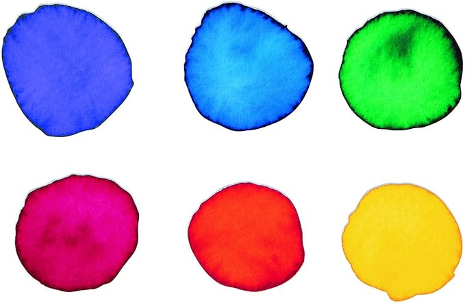 S&S Worldwide Color Splash! Liquid Watercolor Paint, 6 Vivid Colors, 1-oz Drip-Dispense Bottles, For All Watercolor Painting, Use to Tint Slime, Clay, Glue, Shaving Cream, Non-Toxic. Pack of 6.
