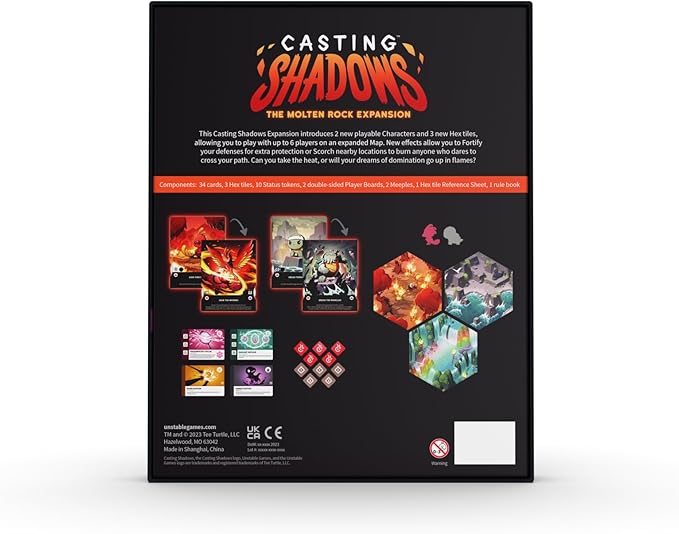 Unstable Games - Casting Shadows: Molten Rock Expansion - Designed to be Added to Your Casting Shadows Base Game - Great for Family Game Night