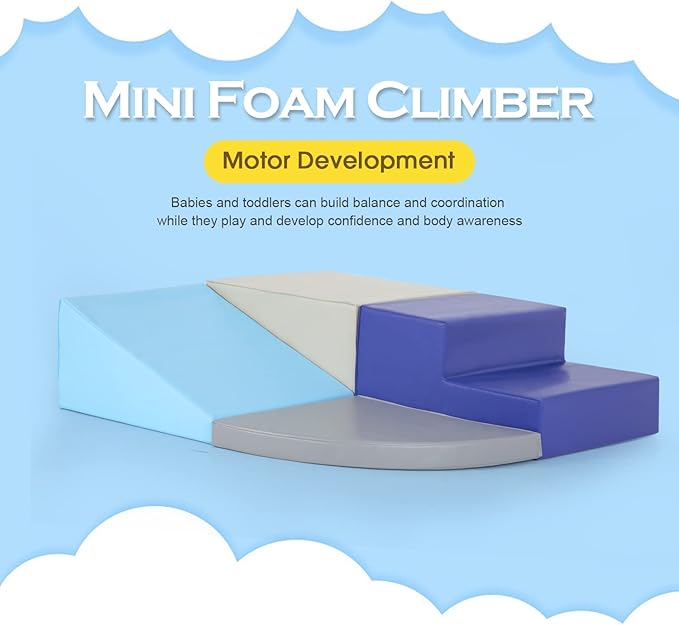 4-Piece Set Climbing Toys for Toddlers 1-3 and Climb Foam Play Set Babies Foam Blocks Toddler Climbing Toys Indoor Baby Climbing Toys Children’s Composite Toy for Crawling Climbing and Sliding