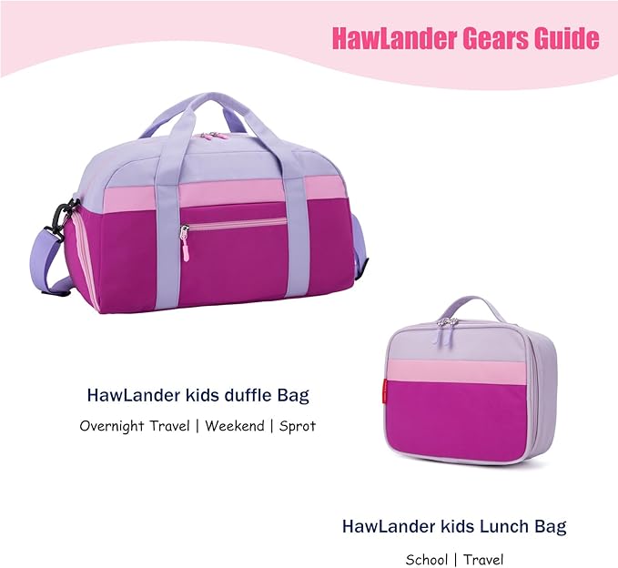 HawLander Little Kids Backpack for Girls Toddler School Bag Fits 3 to 6 years old, 15 inch, Purple