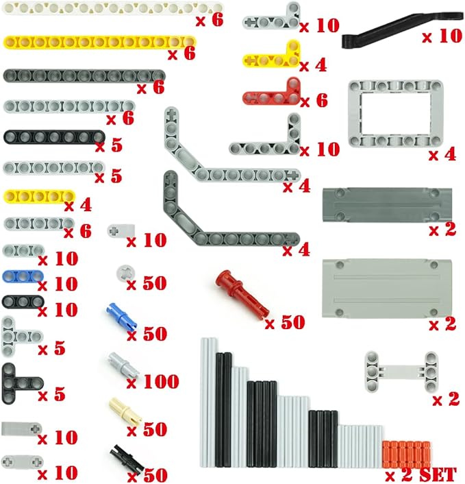 582pcs Technical Parts and Pieces Beams Axles Connectors Bricks Sets, Compatible with Technical, Chassis Frame Liftarm and Pins Building Blocks Accessories Robot Kits Bulk Toys