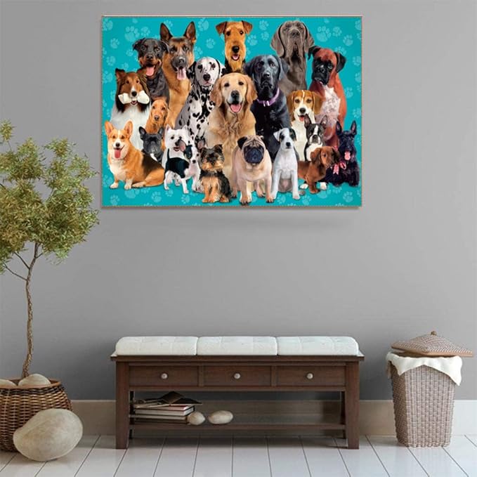 500 Piece Puzzles for Adults Pet Dogs 20.5 x 15 Inch 500 Piece Jigsaw Puzzles for Kids Adults Puzzles 500 Pieces for Adults Holiday Educational Challenge Toy