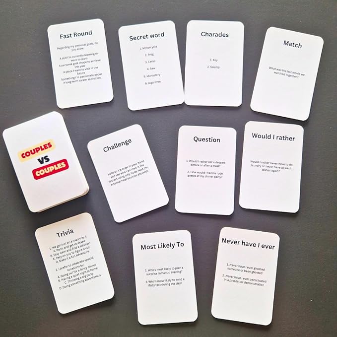 Hat Acrobat Couples VS Couples - The Ultimate Date Night Game for Multiple Players - Couples Game with 10 Different Categories and Challenges