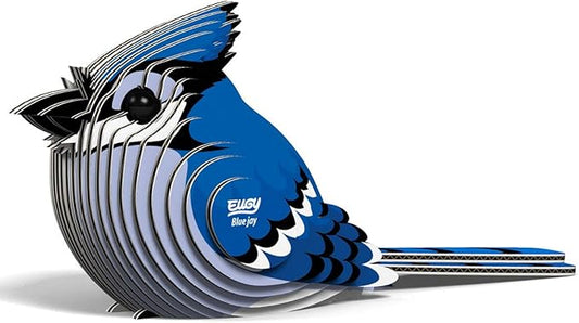 Eugy Blue Jay 3D Puzzle, 26 Piece Eco-Friendly Educational Toy Puzzles for Boys, Girls & Kids Ages 6+