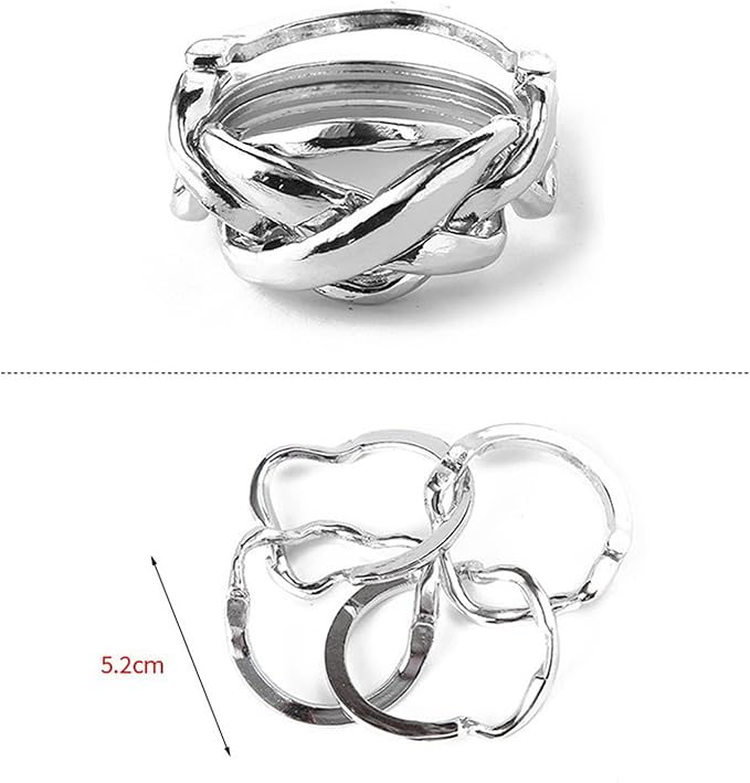 VolksRose 15pcs Brain Teaser Puzzles, Metal Wire Puzzles Set, Mind Smart Game IQ Challenge Puzzle Games, Educational IQ Test Unlock Interlocking Toy Lock Puzzles Gift for Adults Teenagers