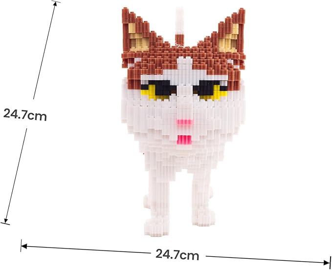 Cat Micro Building Blocks Set, Animal Yellow Cat DIY Mini 3D Building Toy Bricks Kit Gift for Adults and Kids,4800 Pieces