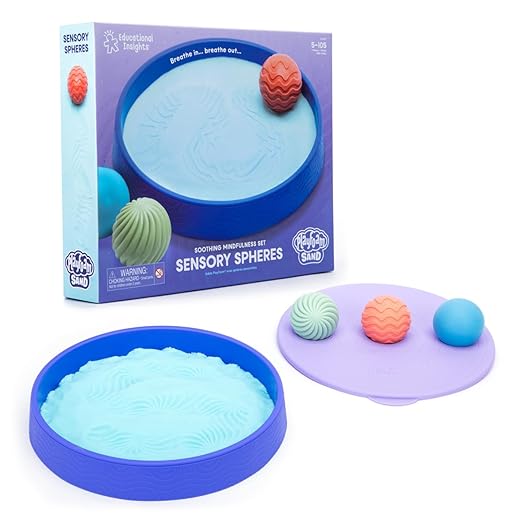 Educational Insights Playfoam® Sand Sensory Spheres - Relaxing Zen Garden Kits for Calm Down Corner or Desk, Anxiety Tools and Meditation Sets for Kids & Adults, Stress Relief Toys, Ages 5+